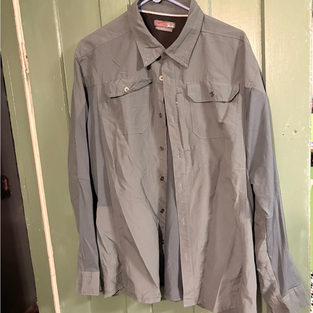 Wrangler Men's Green Button-Up Shirt Jacket